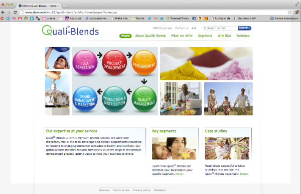 Quali-Blends, één van de sterke product merken in lijn met de DSM merkstrategie.