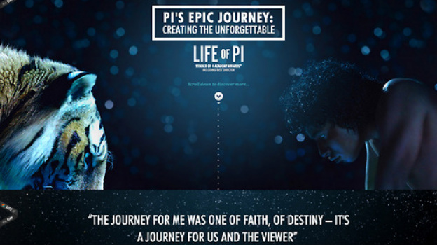 scrolly telling: life of Pi;  online storytelling